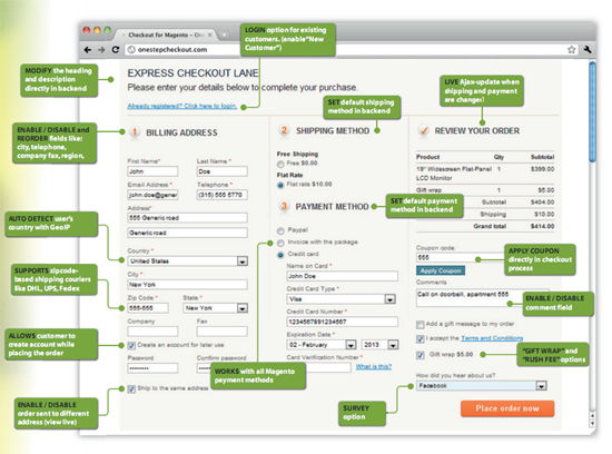 Magento One Step Checkout Extension