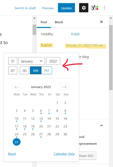 How to schedule blogs out in wordpress
