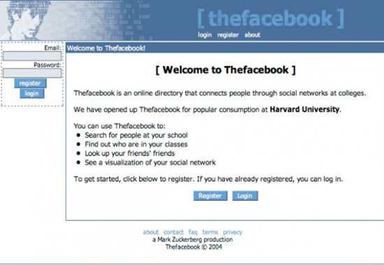 Facebook homepage back at the beginning