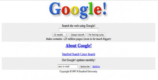 First Google website design