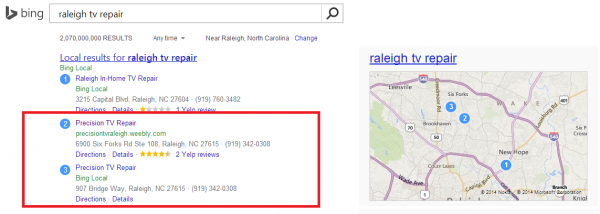 Raleigh TV Repair Duplicate Listing