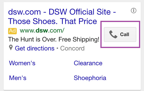 Adwords Mobile Call Extensions
