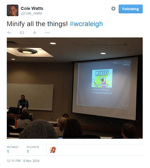 WordCamp Raleigh 2014 - Minify