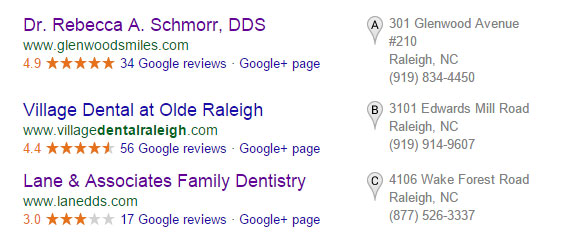 Raleigh Dental Google Reviews