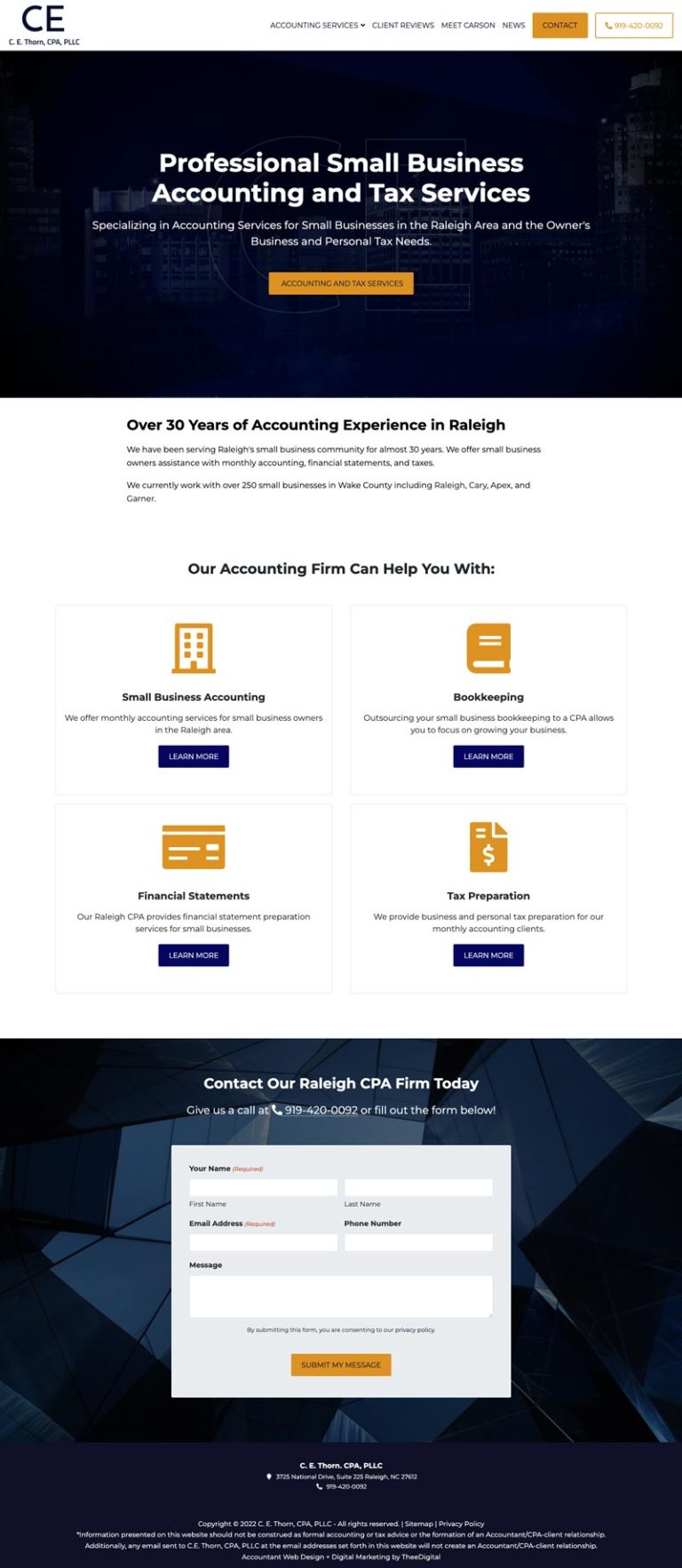 Custom Web Design for a Raleigh CPA Firm