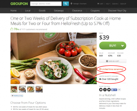 Groupon | Example of Urgency