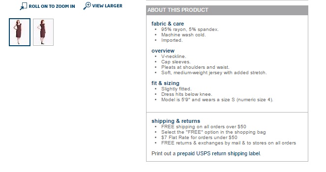 Return Policy & Product Info Ecommerce