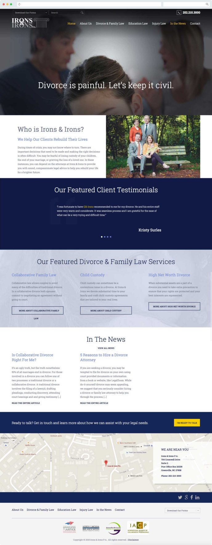 Attorney  Design + Lawyer SEO for a Law Firm in Greenville NC