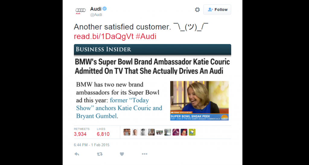 audi major brand tweet super bowl