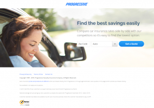 PPC Landing Page Example: Progressive