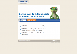 PPC Landing Page Example: Geico