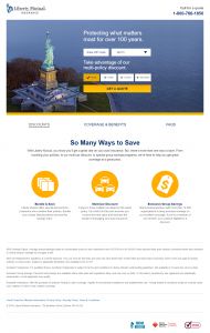 PPC Landing Page Example: Liberty Mutual