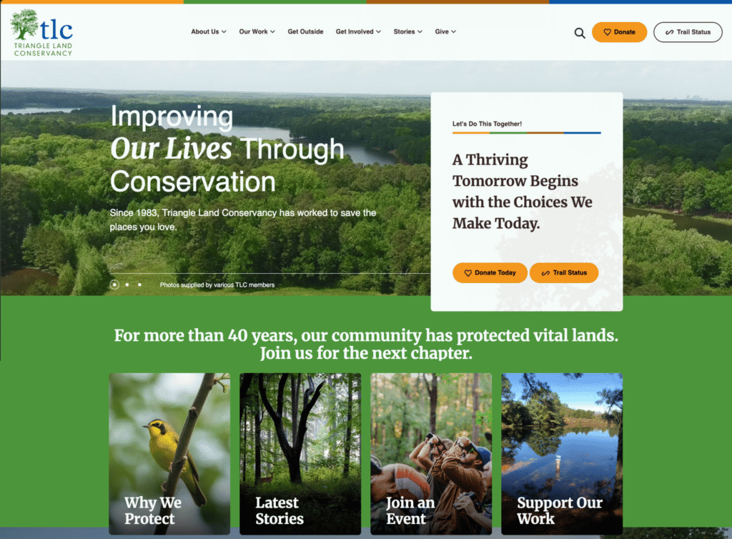 Triangle Land Conservancy new website
