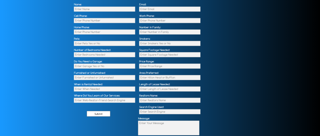 no to long contact forms