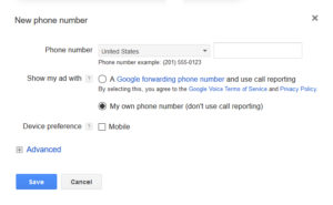 Google Ads Call Extension