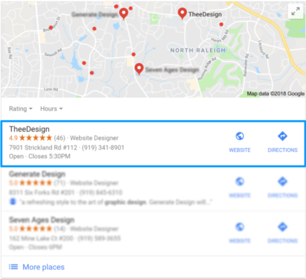 TheeDigital 1st in the Google 3 Pack