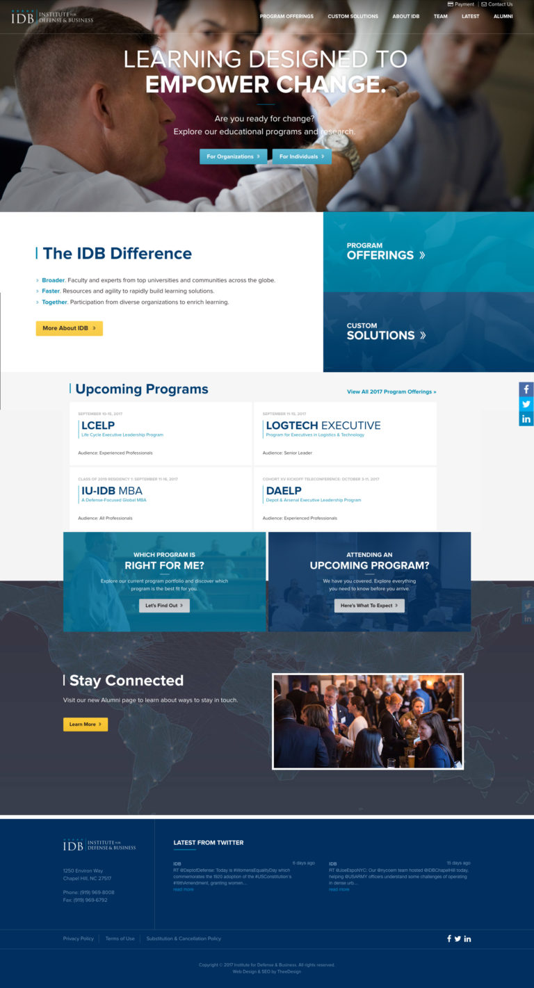 Institute for Defense Business WordPress Website Design