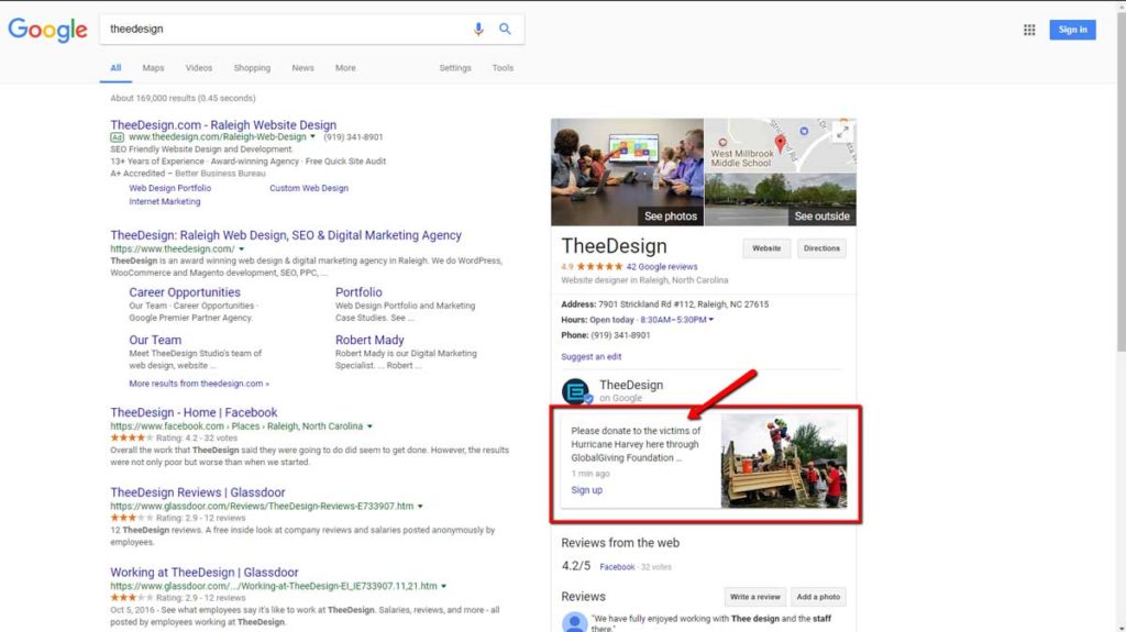 Advertising Donation Collection Google Posts