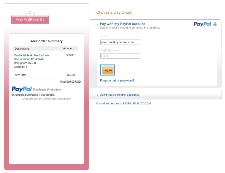 paypal payments standard checkout page