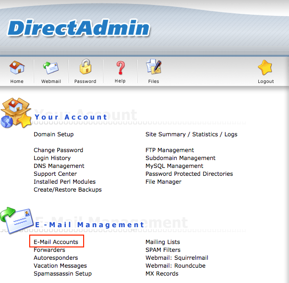 direct admin page