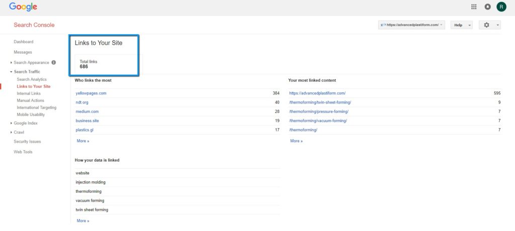Google search Console Links to Your Site