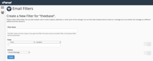 Email filters in cPanel