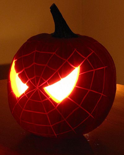 spiderman pumpkin carving