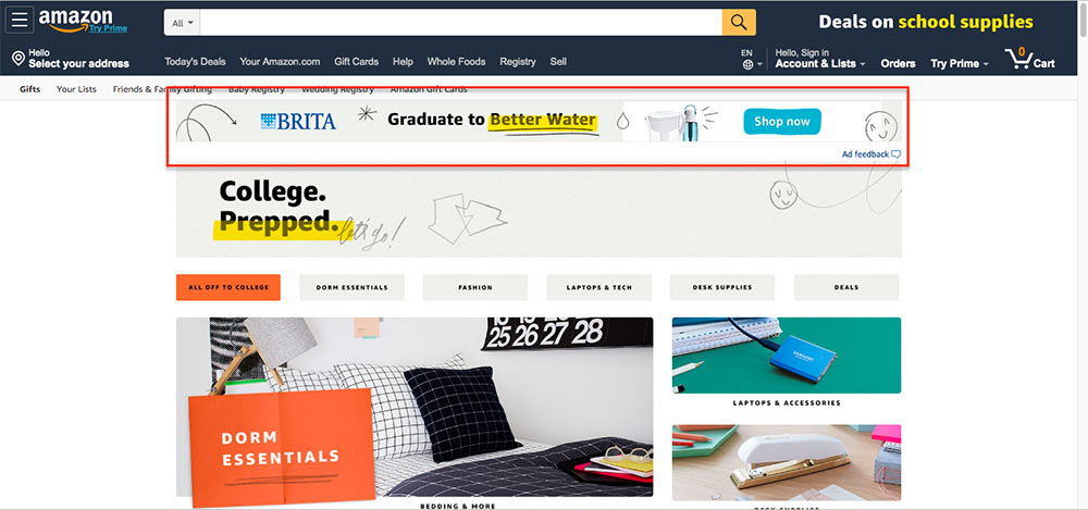 advertising on amazon
