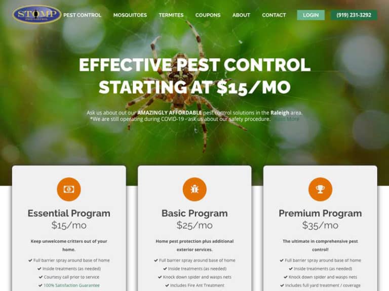 WordPress Development and SEO for a Local Pest Control Company