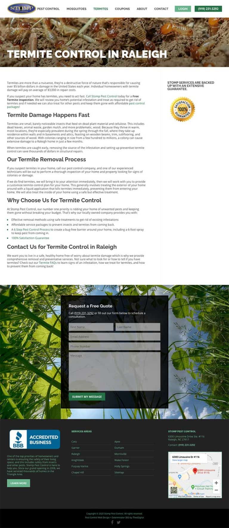 Mobile Friendly Web Design for Pest Control Company
