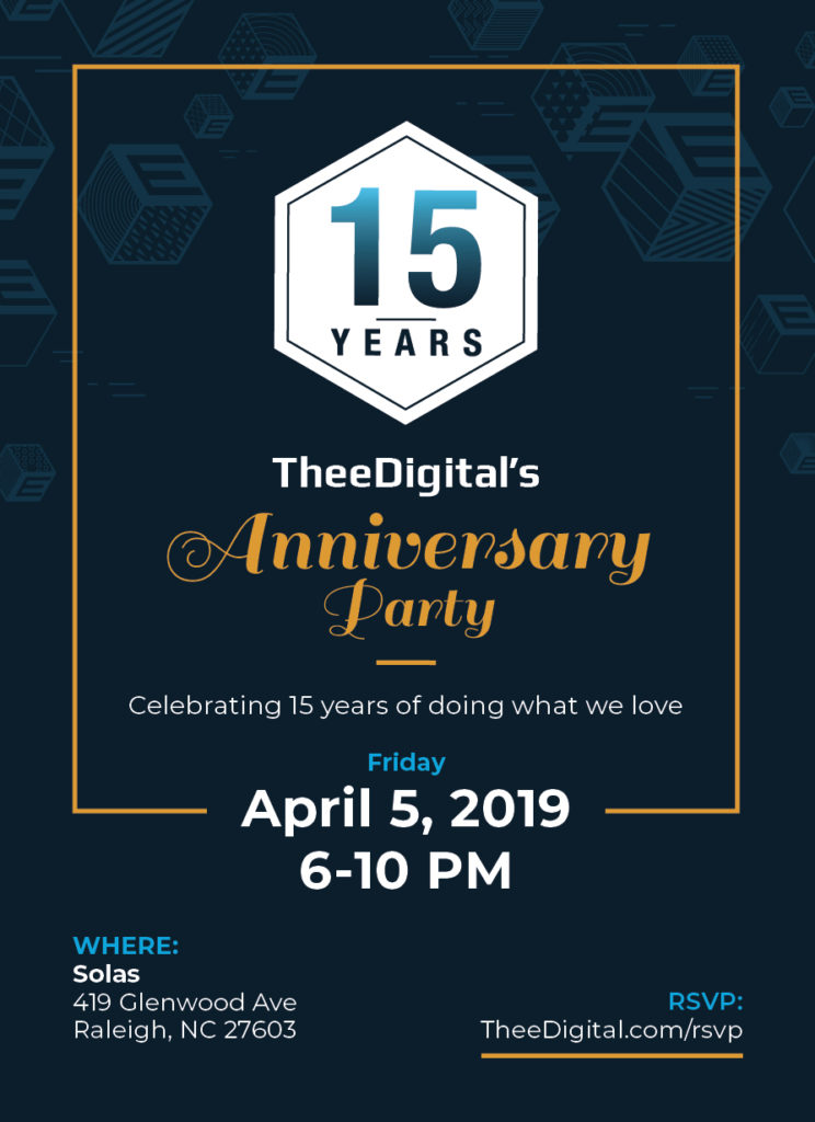 TheeDigital 15th Anniversary Party Invitation