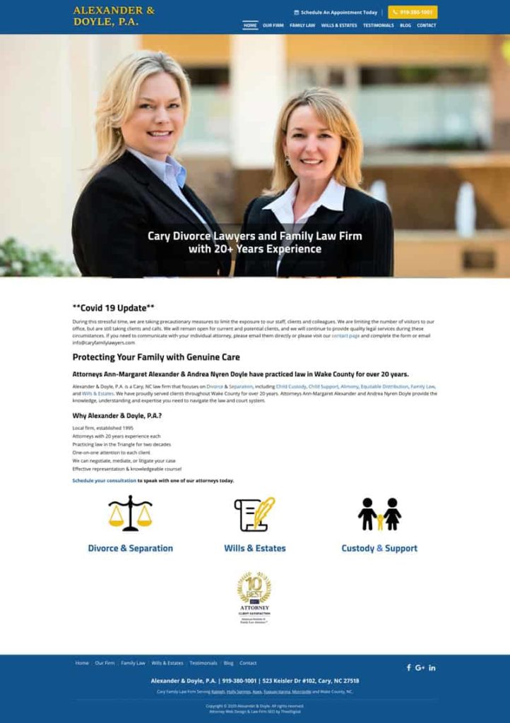 Custom WordPress Site for Family Lawyers