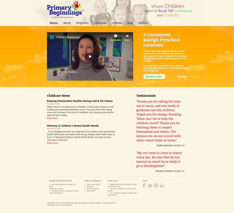 Preschool Web Design and SEO