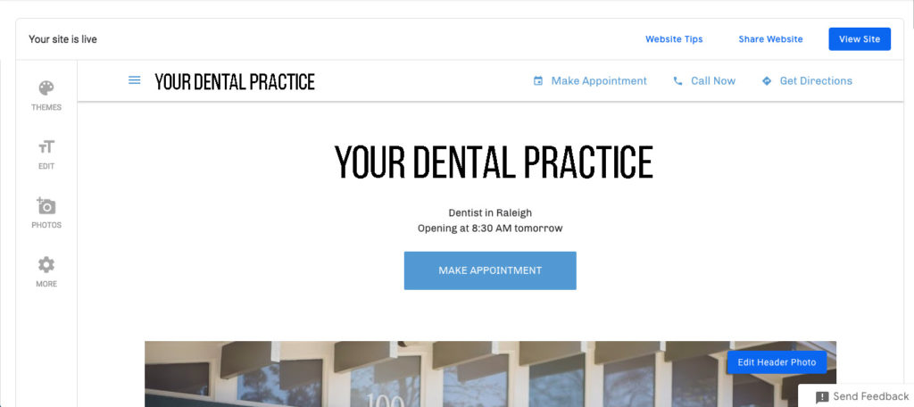 Dental Google Website Example