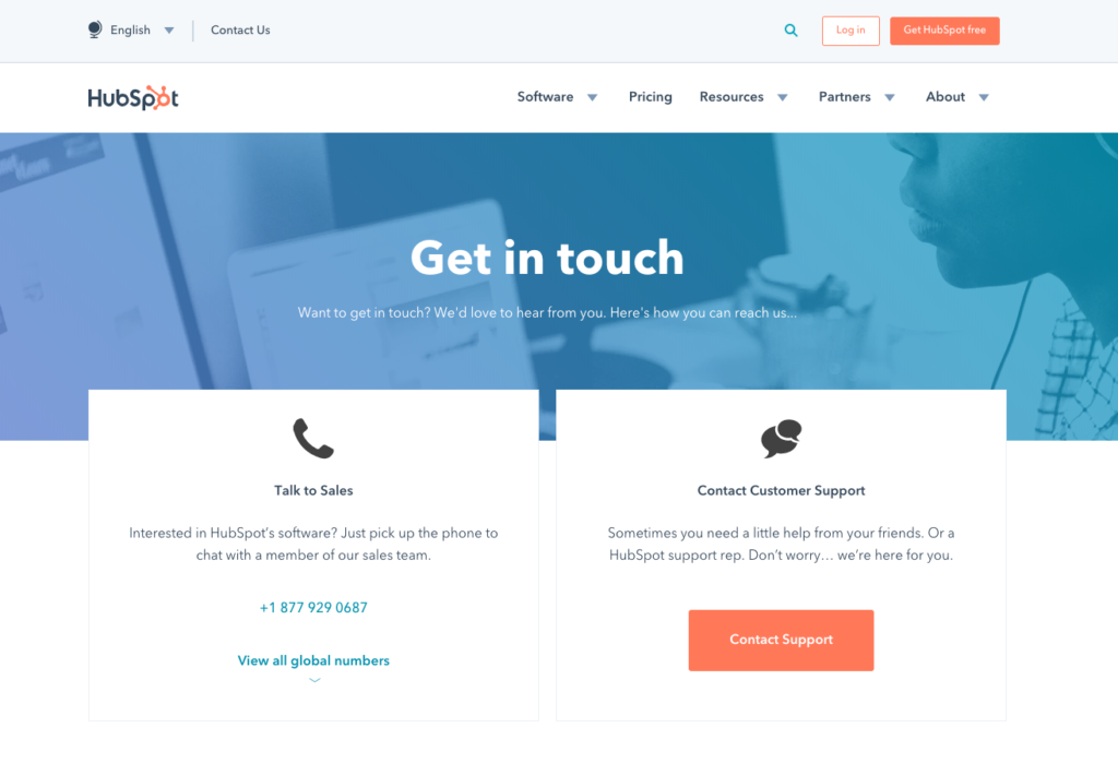 HubSpot Contact Page Example