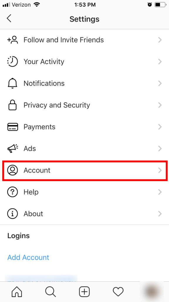Settings of an Instagram Business Account 