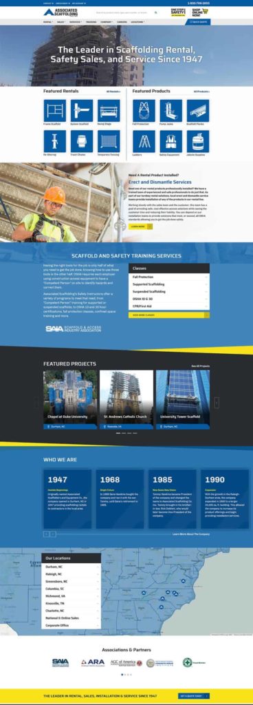 Associated Scaffolding homepage