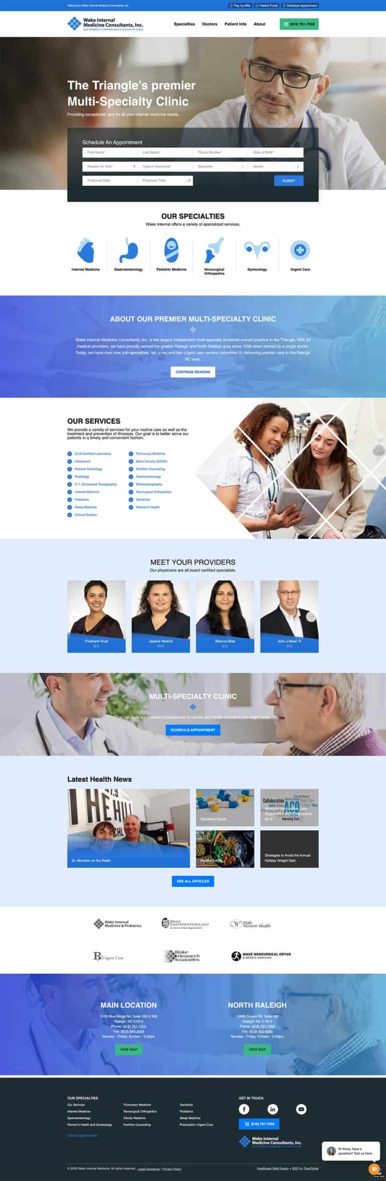 WordPress Web Design for a Healthcare Business