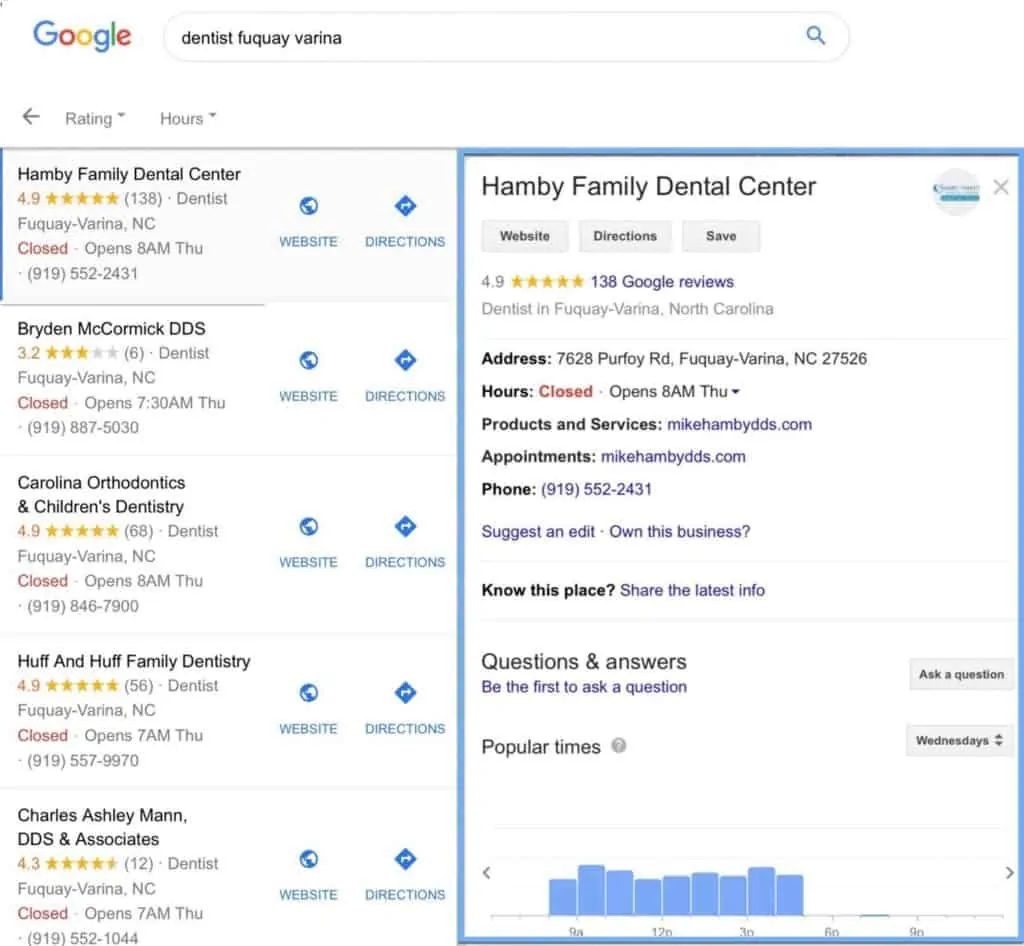 Digital Marketing Trends Example: Verified Listings on Google