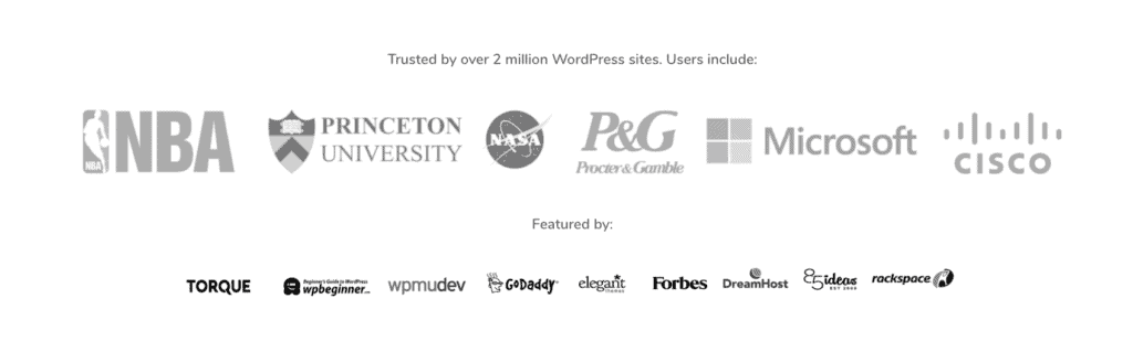 Trusted by over 2 million wordpress users