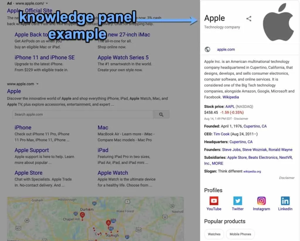 What is SEO? Knowledge Panel Example