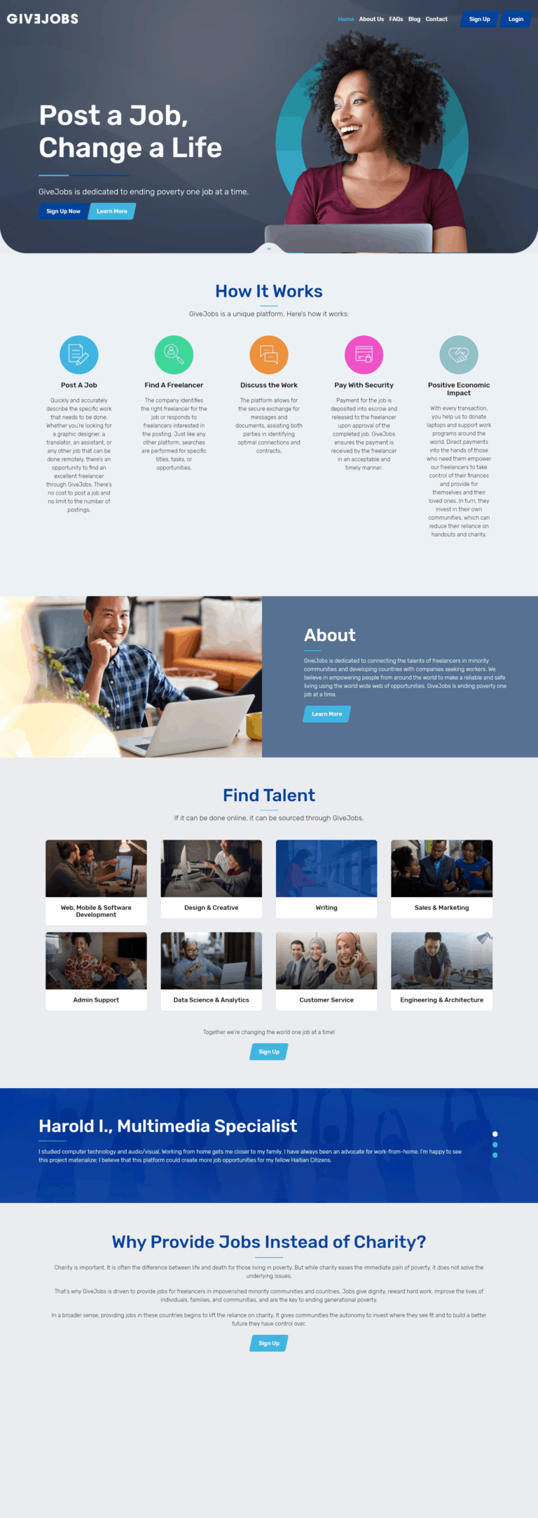 GiveJobs Homepage