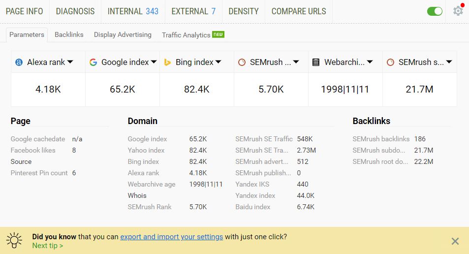 SEOquake - SEO Chrome Extension