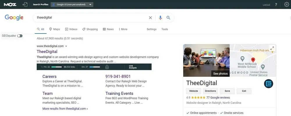 Moz Chrome Extension for SEO Audit