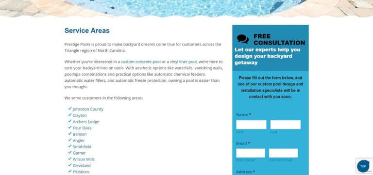 Pool Company in Raleigh Grows Using Local Search SEO