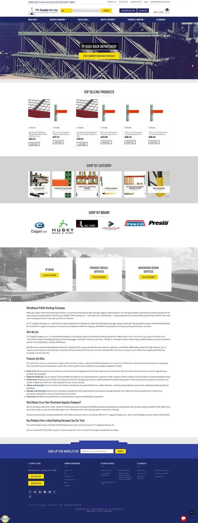 Custom Web Design for a Industrial Supply Company