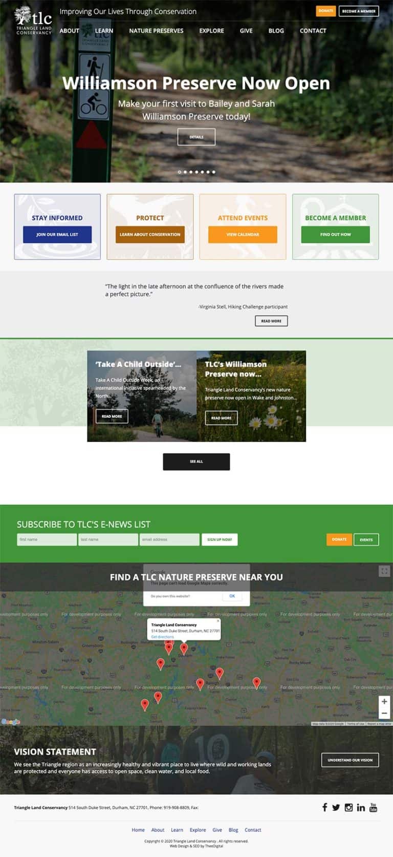 Custom Web Design for Environmental Nonprofit
