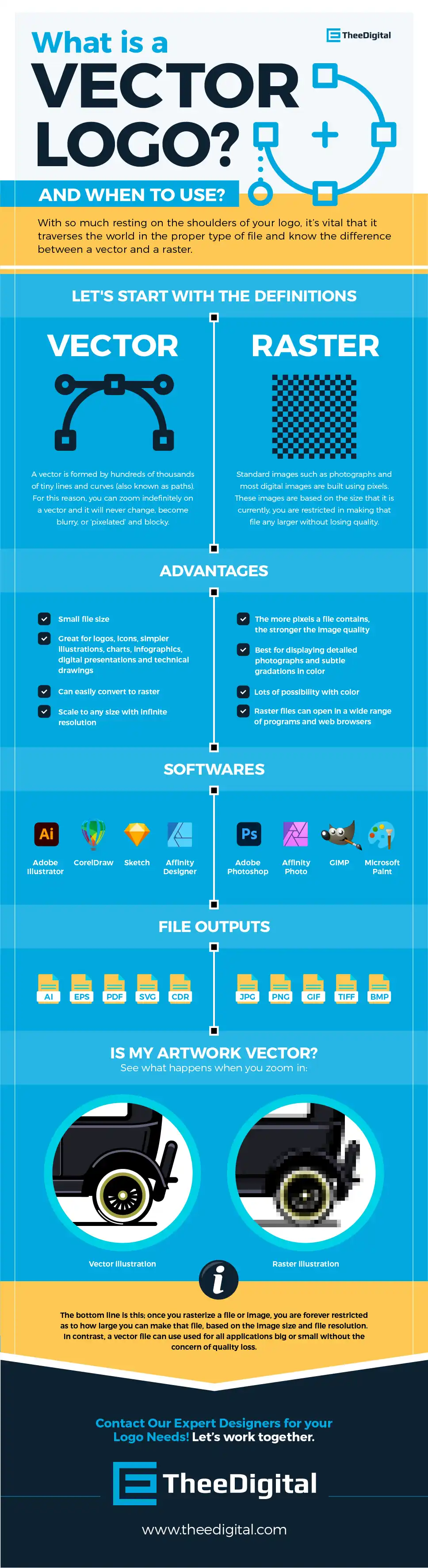 Infographic that explains, "What Is a Vector Logo"