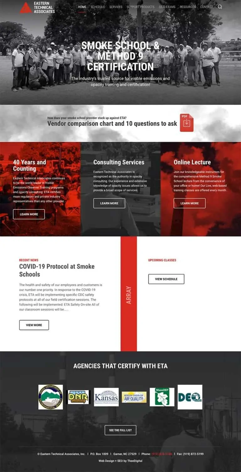 Custom Web Design for an Environmental Training Company