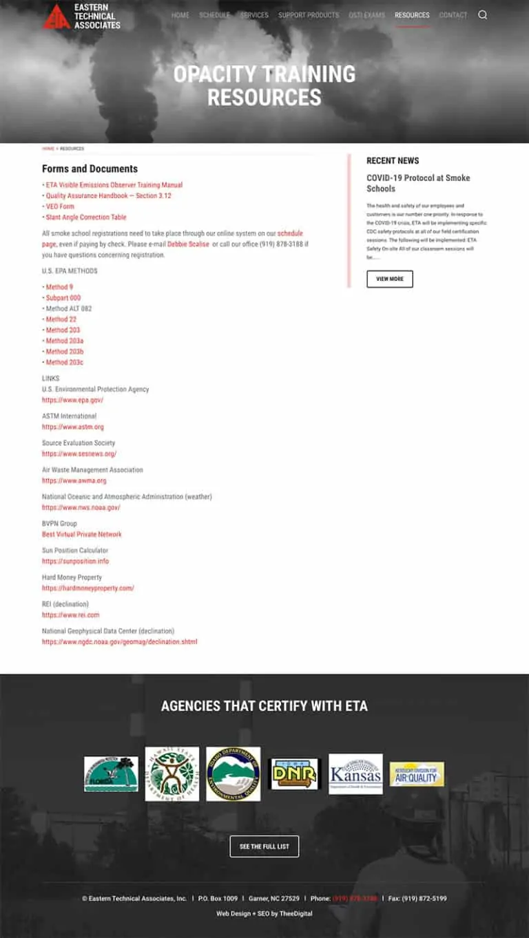 Mobile Friendly Web Design for an Environmental Training Company